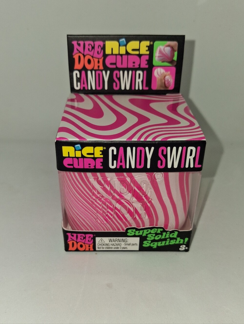 Needoh Candy Swirl Pink Nice Cube Squishy